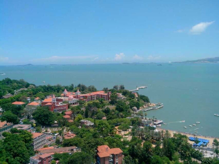 厦门鼓浪屿日光岩所摄全景