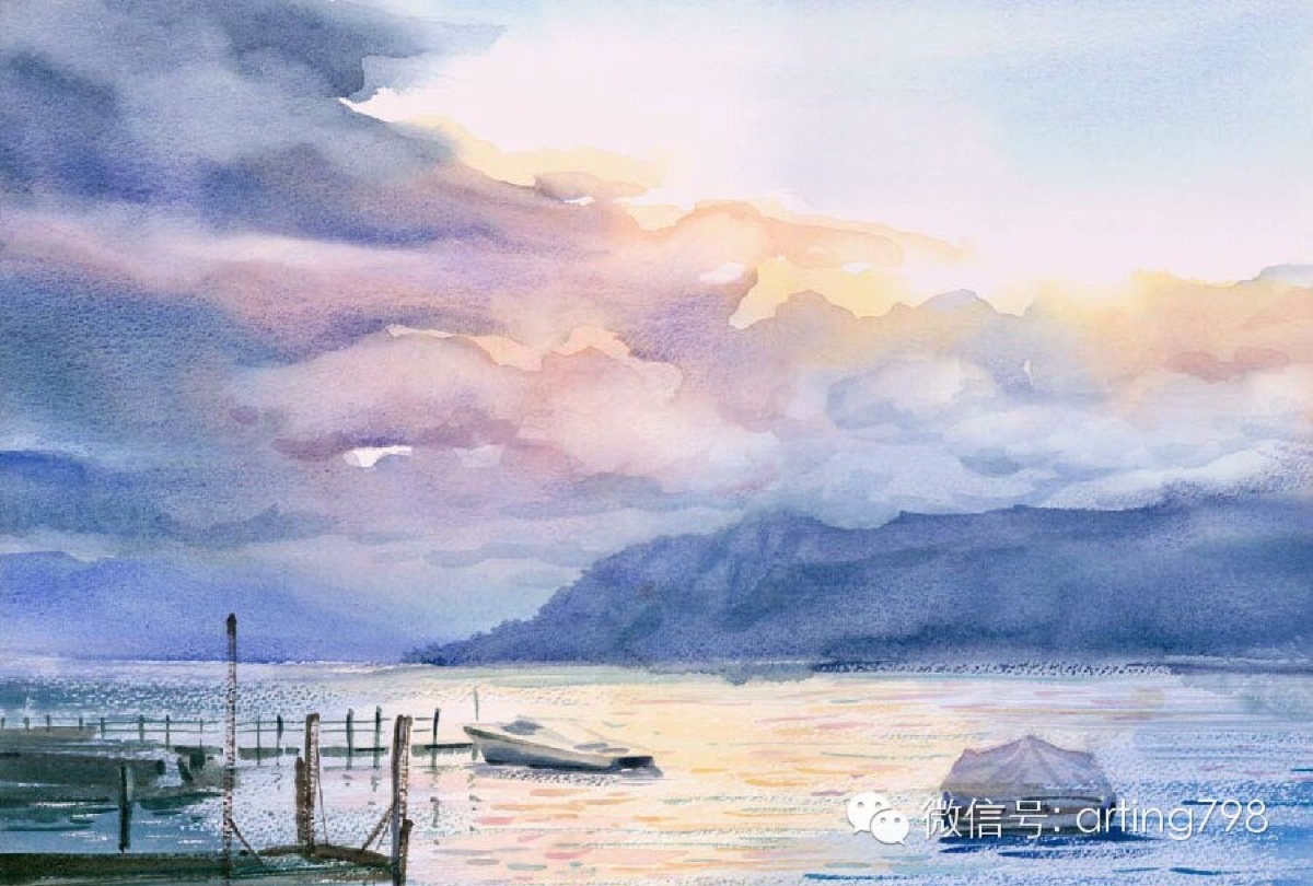 周宏智建筑水彩画