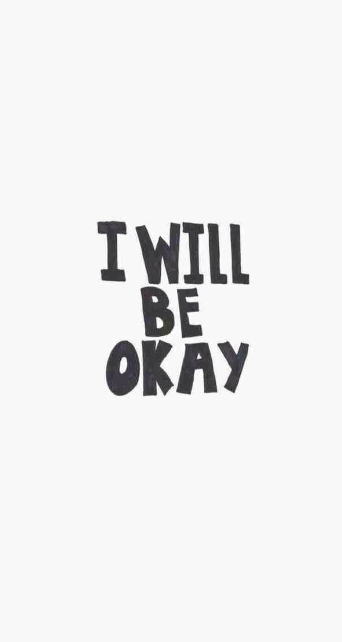 白底英语文字#you will be okay