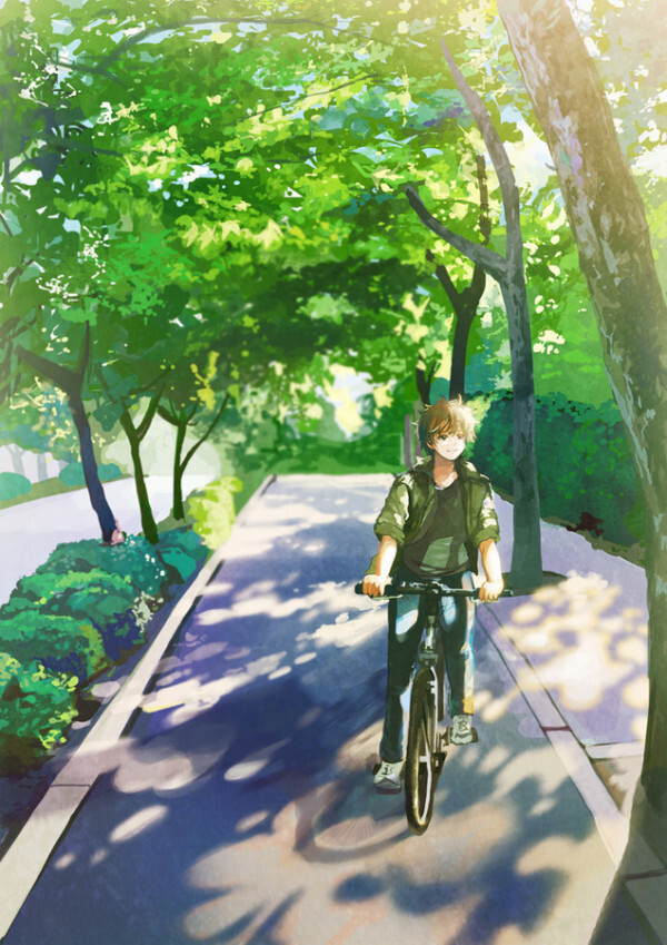 卡通情侣骑自行车浪漫图片,动漫骑单车头像,幸福单车,卡通男生骑单车