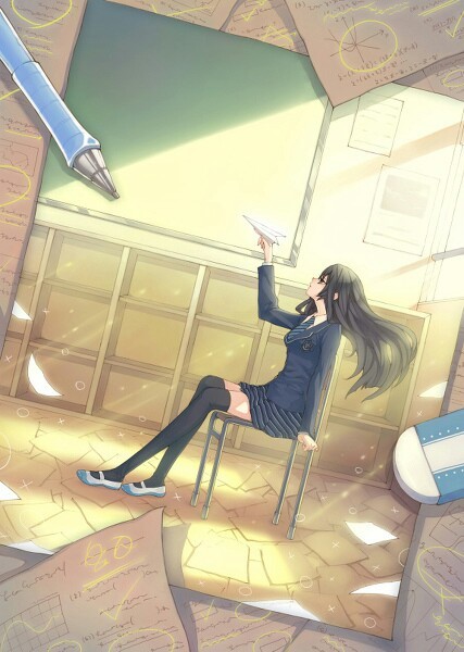 动漫,二次元,少女,插图,插画,壁纸,唯美,头像,意境,校园