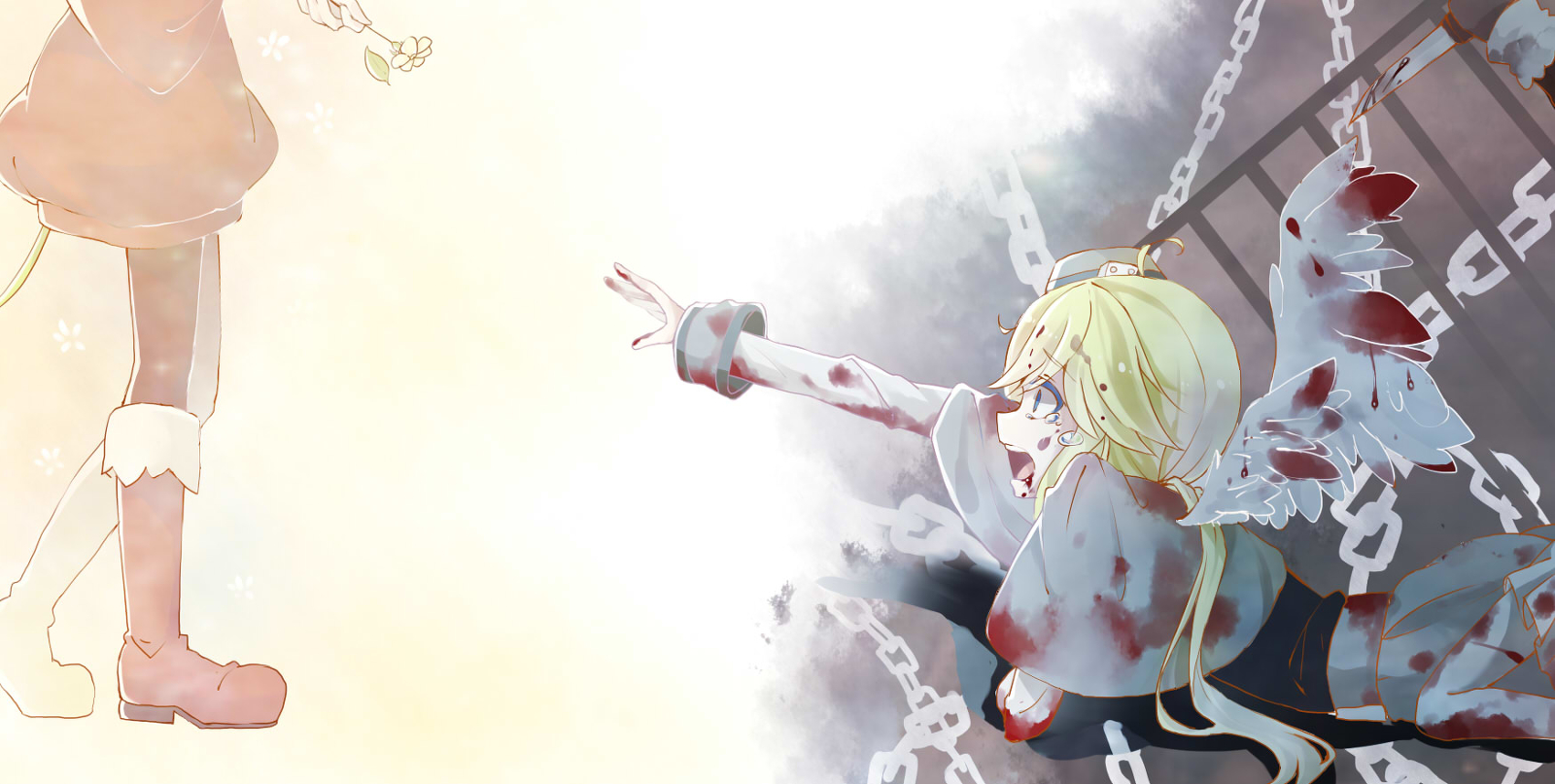 [二次元 少女 人物 插画]原创 手绘 pixiv p站 海底囚人 灰色庭园[侵