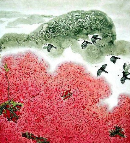 工笔花鸟画家王克印的绘画作品,画面意境深邃,着色自然鲜明,极其生动.