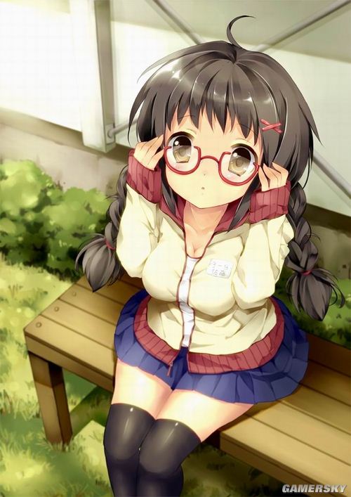 二次元眼镜妹 卡通眼镜娘 动漫戴眼镜的女生,专辑里图片尺寸齐全~!