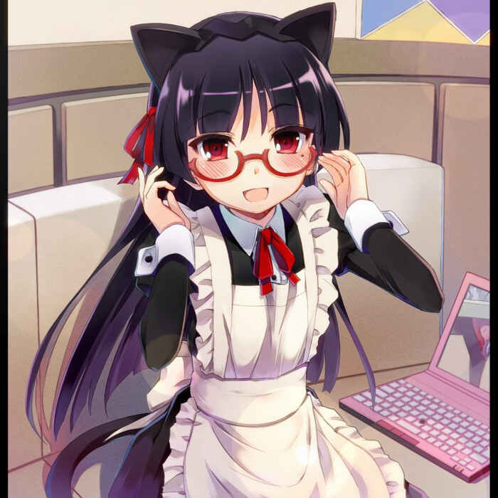 二次元眼镜妹 卡通眼镜娘 动漫戴眼镜的女生,专辑里图片尺寸齐全~!