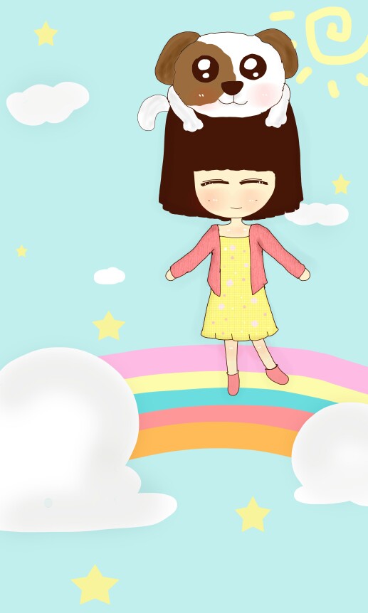 蜗小懒壁纸 温暖 清新 萌 简笔画