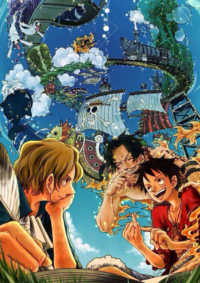 动漫 海贼王 onepiece 壁纸 asl三兄弟