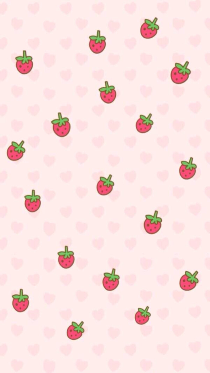 iphone 壁纸 平铺 可爱草莓