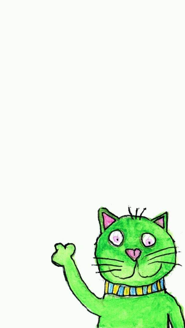 可爱小绿猫,壁纸头像性格满分