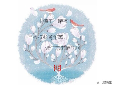 「狮子°曦夜 月夜抚弦菁华苒,紫气东来曦云间(个人制图)