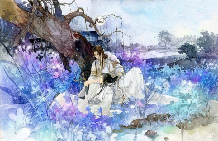 eno作品 #何何舞 #水彩 #手绘 #古风 #治愈系