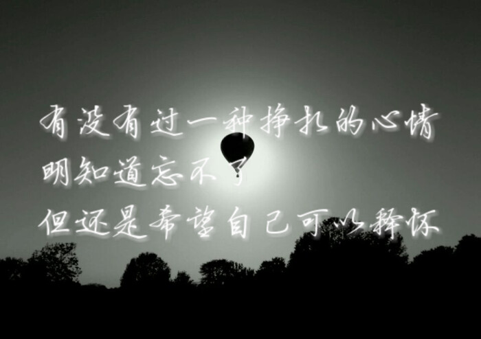 有没有过一种挣扎的心情,明知道忘不了,但还是希望自己可以释怀