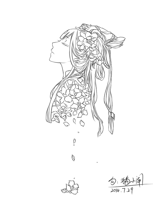 手绘 插画 线稿 手稿 黑白素材