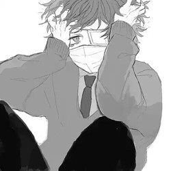 插画动漫 二次元 头像男