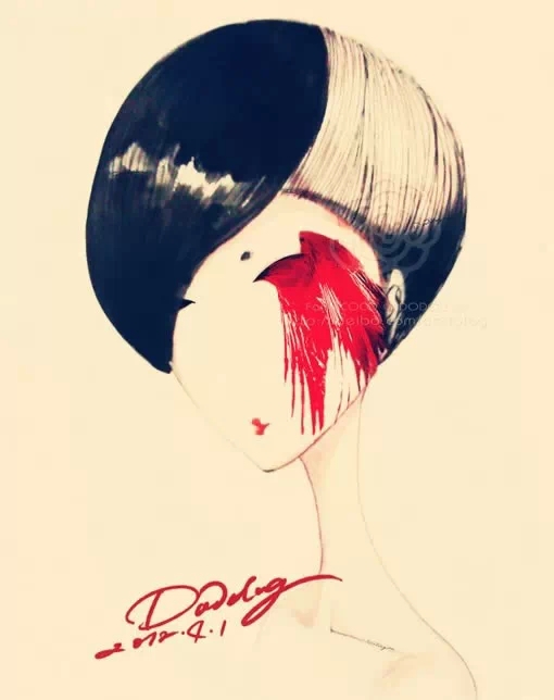 个性手绘古典美女头像