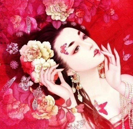 古风~中国风~插画~手绘~美男~妖孽~美女~古风场景~古风成双成对~q版