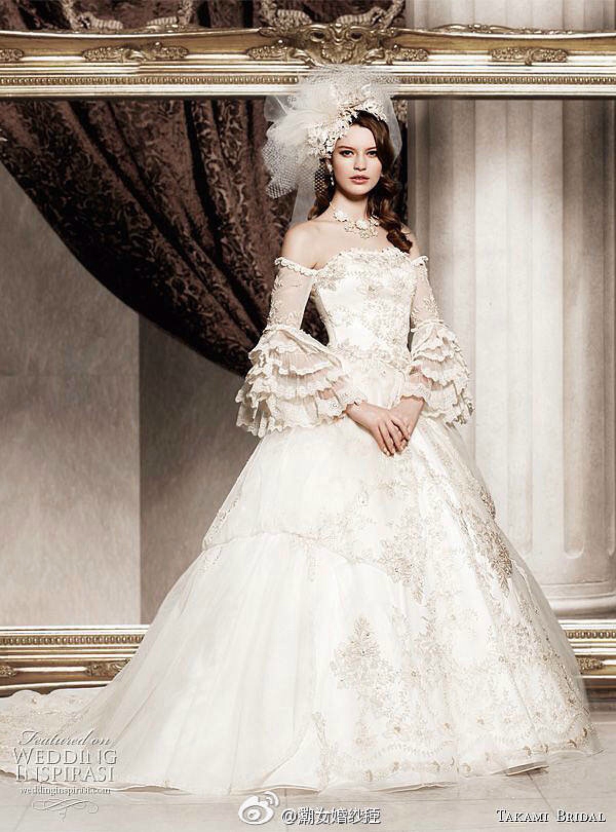 复古欧式宫廷婚纱,彰显古典优雅的同时,也把时尚奢侈的气质发挥到极致