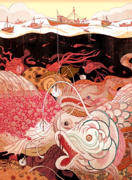 中国香港的插画师victo ngai(ngai chuen ching),其作品色彩与线条的