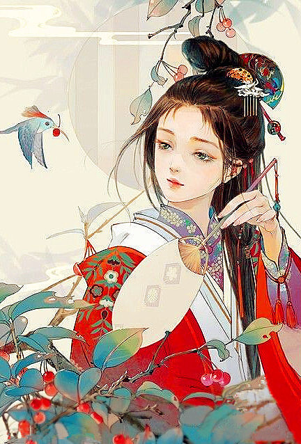 古风~中国风~插画~手绘~美男~妖孽~美女~古风场景~古风成双成对~q版