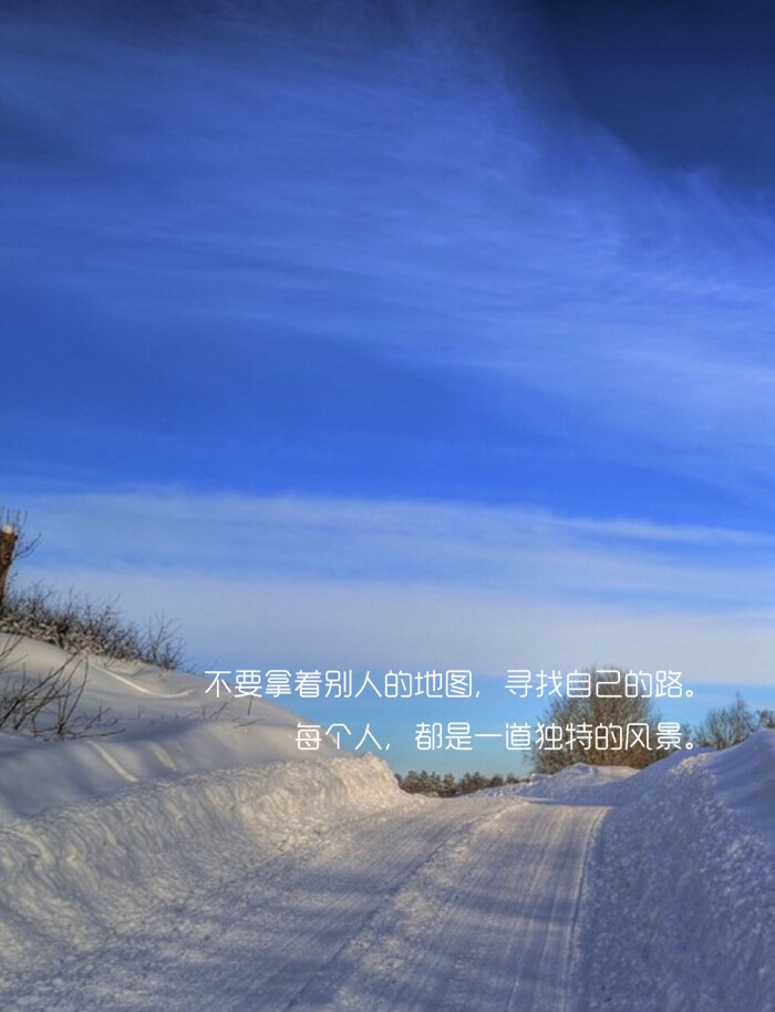 不要拿着别人的地图.寻找自己的路.每个人,都是一道独特的风景.