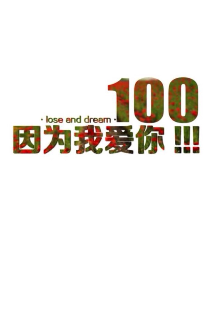 壁纸美句 lose and dream. 100.因为我爱你!