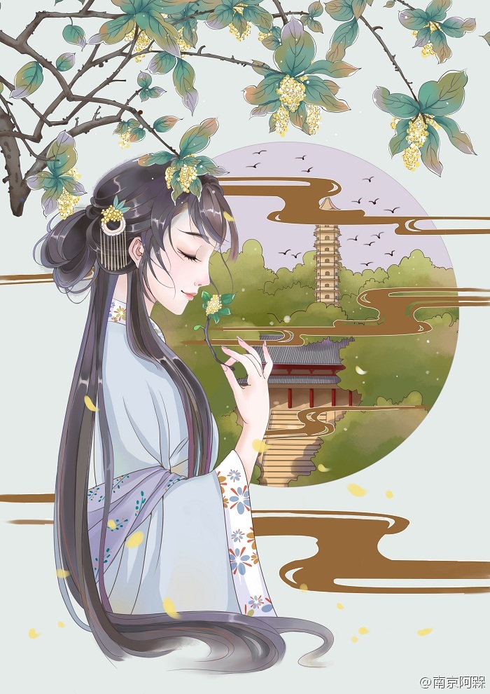 古风~中国风~插画~手绘~美男~妖孽~美女~古风场景~古风成双成对~q版