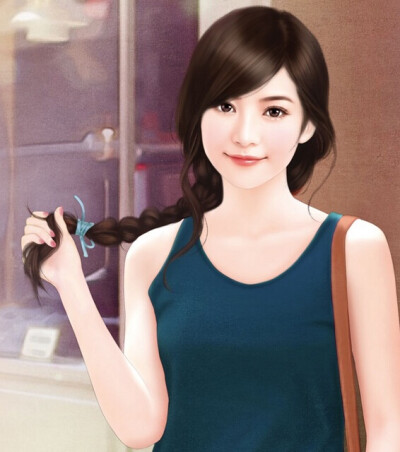 手绘 现代女子