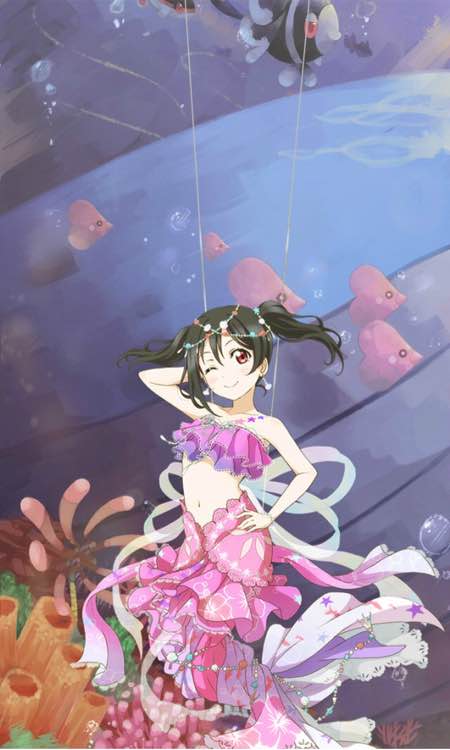 动漫 二次元 同人 lovelive 矢泽妮可 人鱼 手机壁纸