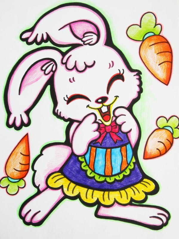 儿童绘画【可爱小兔子】