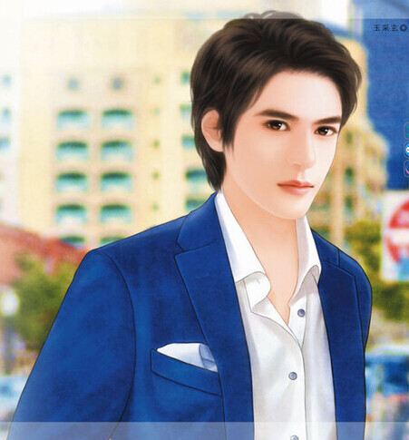 手绘现代男子