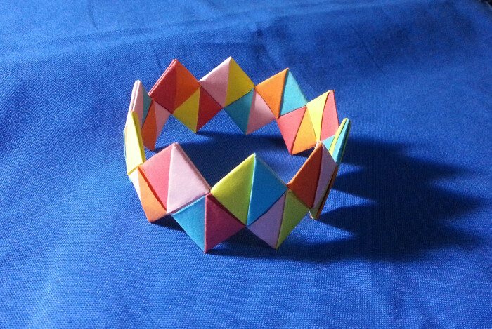 彩虹手环折纸