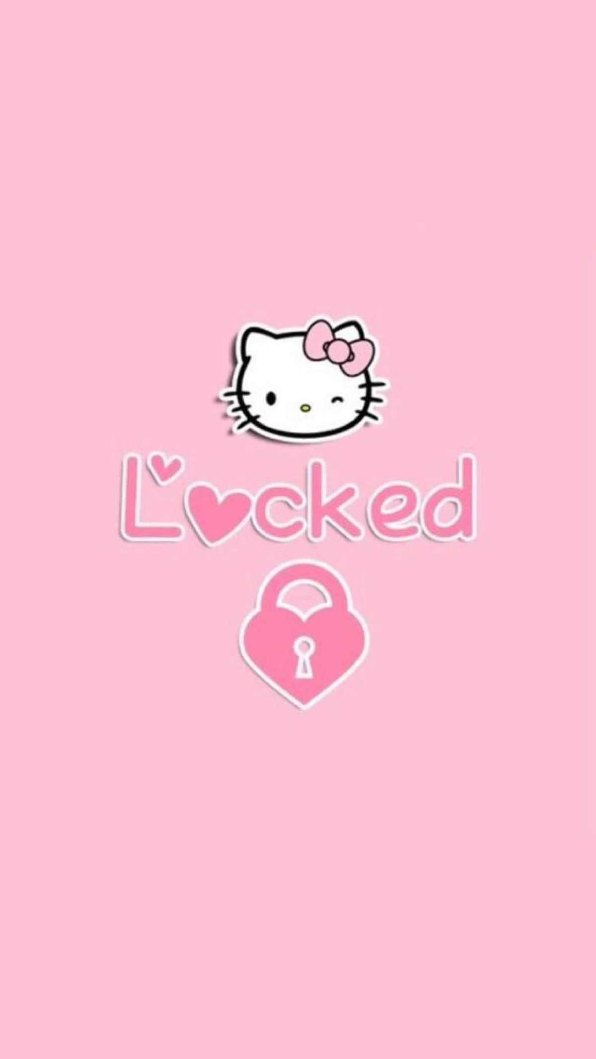 locked hello kitty 粉色 心锁 壁纸