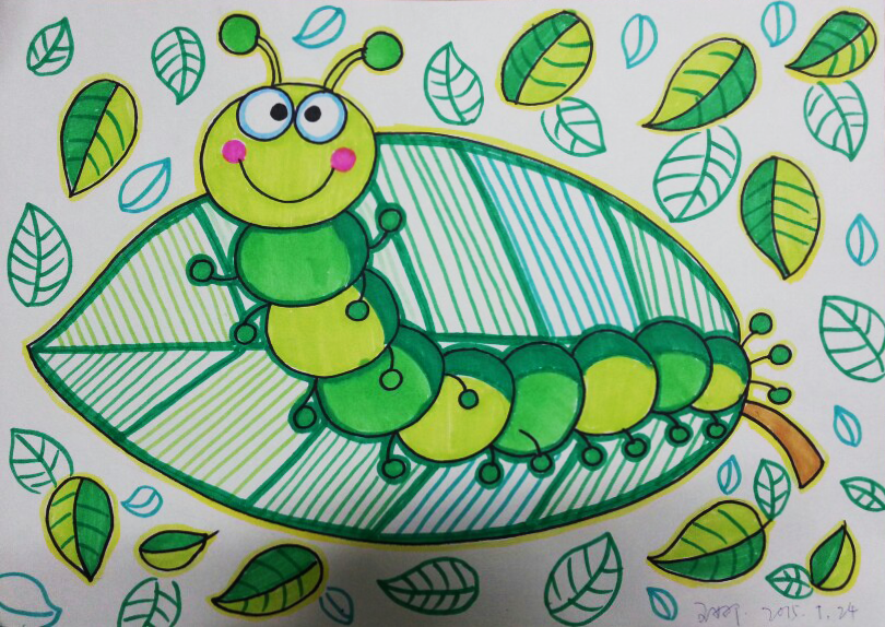 儿童绘画《虫虫》