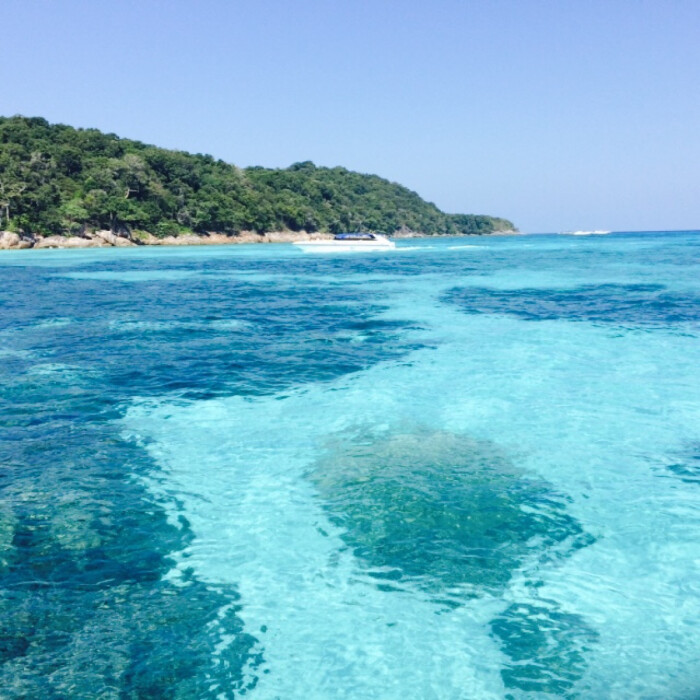 达差岛清澈见底的海水.