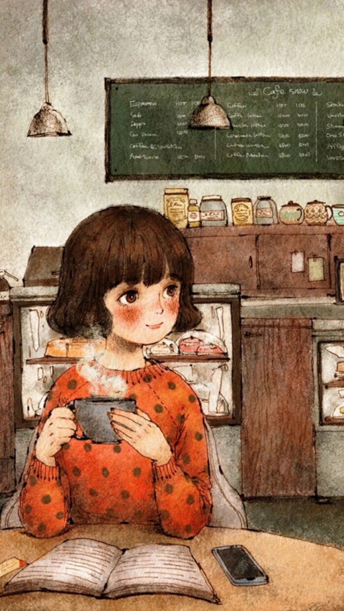 短发女头像,壁纸,油画