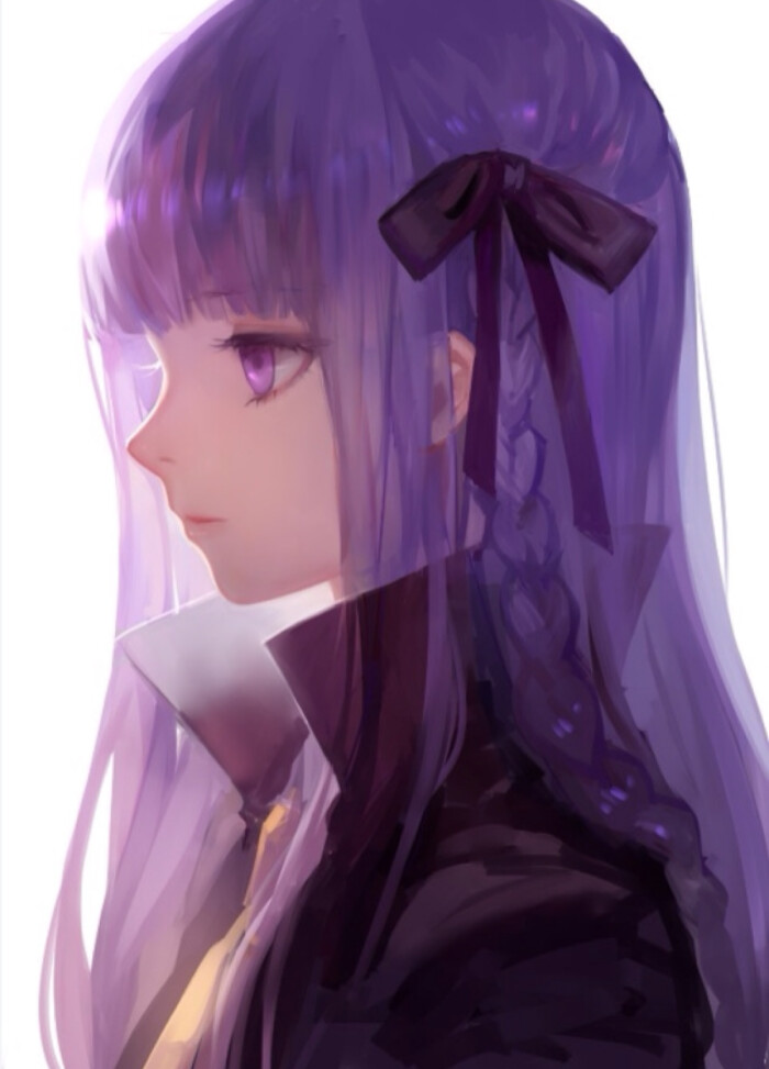 p站 动漫美少女 软妹 紫发 手绘插画 同人 唯美 美图 手机头像 二次元