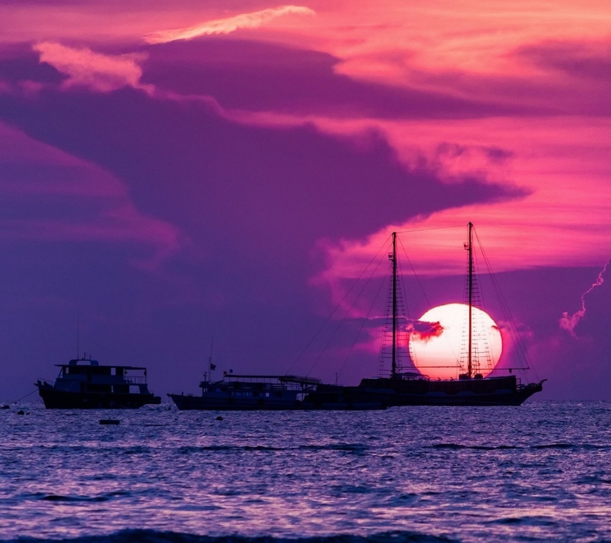 高清壁纸,风景,夕阳,海