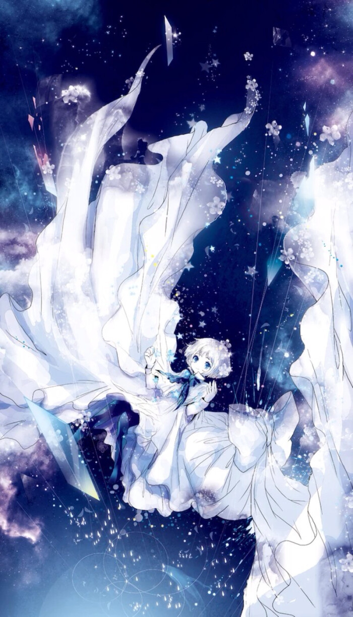 p站 动漫少女 玻璃色 梦幻 插画 美图 手机壁纸头像