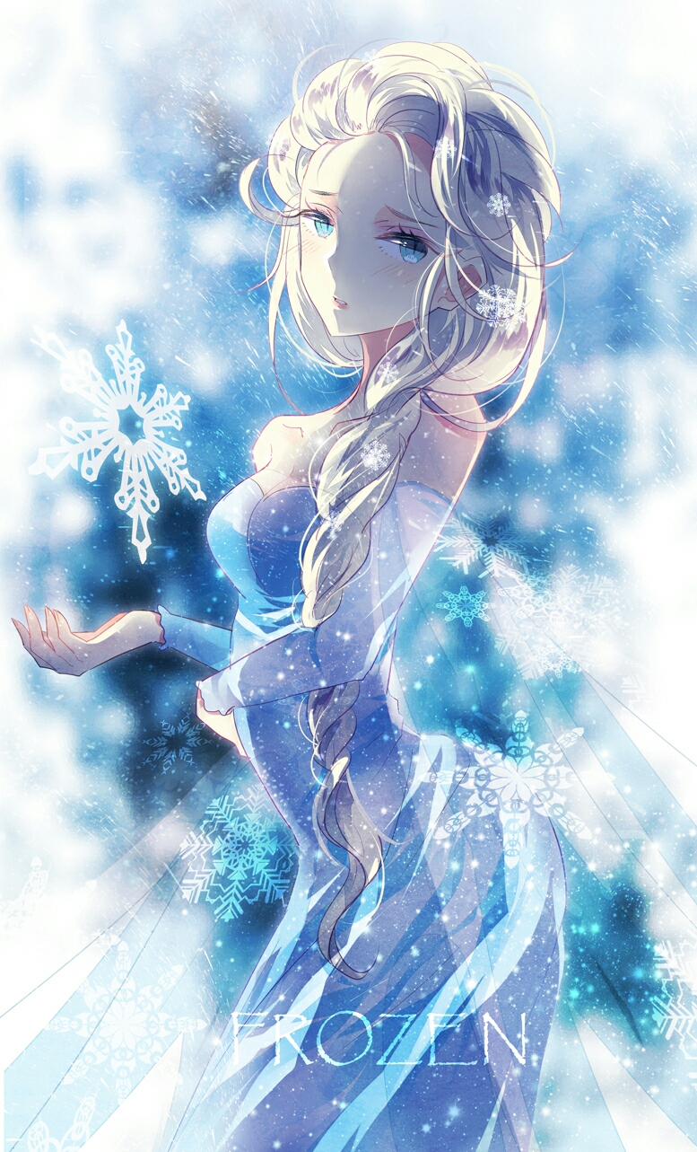 『domotolain』 p站 frozen 冰雪奇缘 elsa 冰蓝 二次元 插画 少女