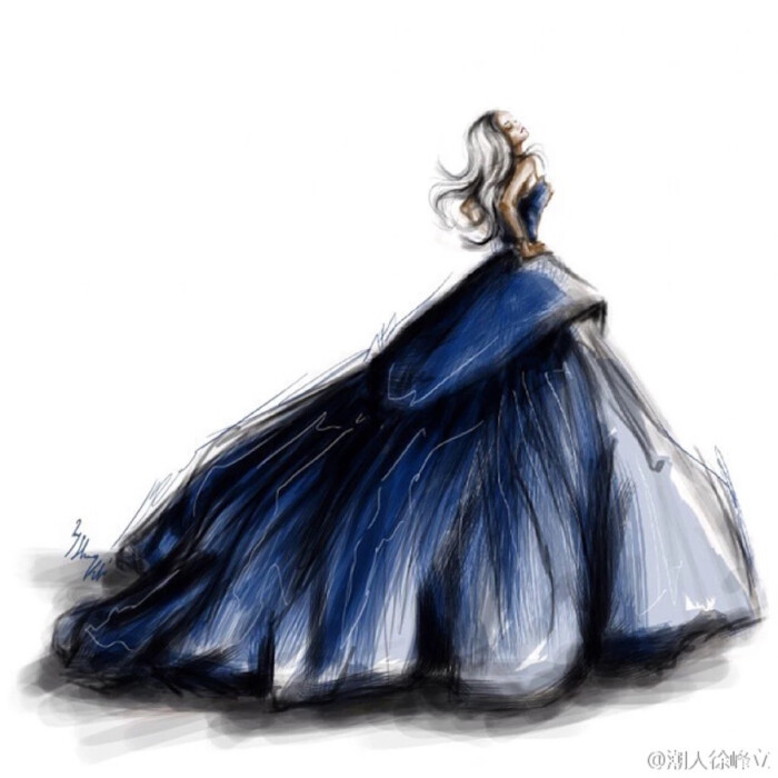 阿拉伯插画师shamekh 婚纱礼服手绘插画