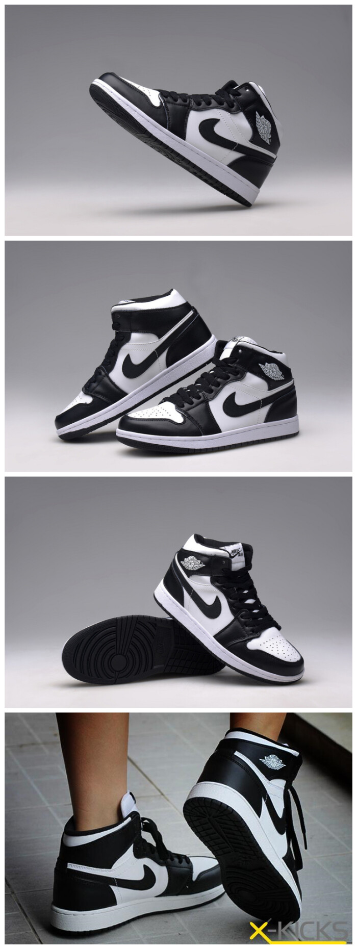 nike air jordan 1 retro high og aj1黑白 9孔 这款黑白配色用极为