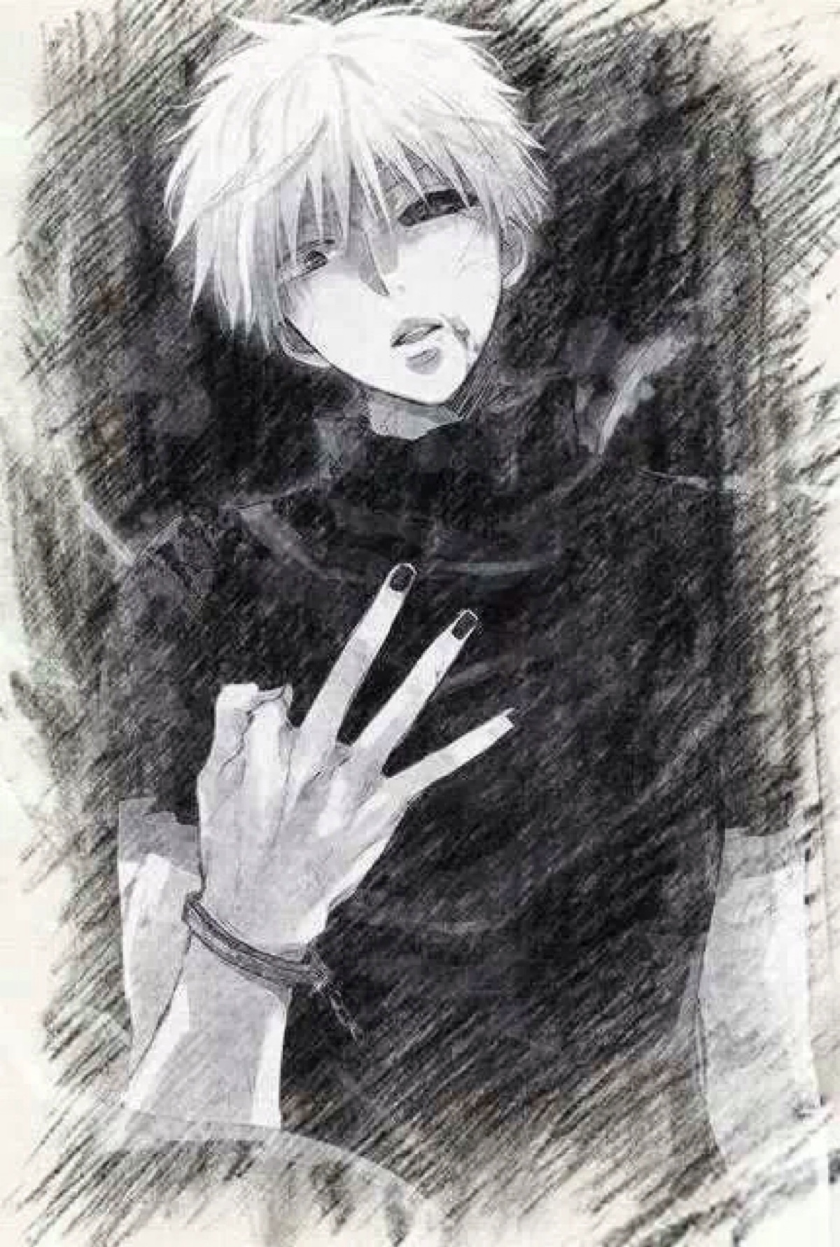 东京喰种 金木 素描画