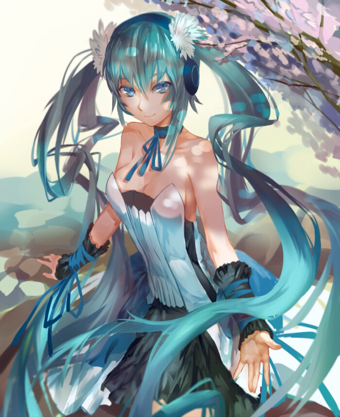 p站 二次元 少女 初音 初音未来 v家 长发 双马尾 头像 壁纸