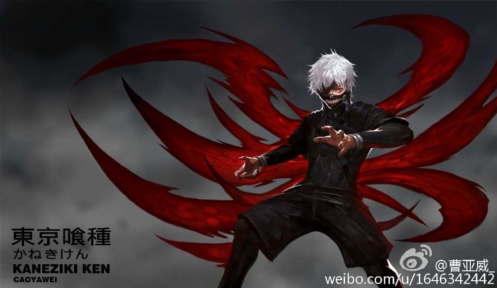 二次元 手绘 同人 动漫 电脑壁纸 卡通头像 金木研 图片by:曹亚威
