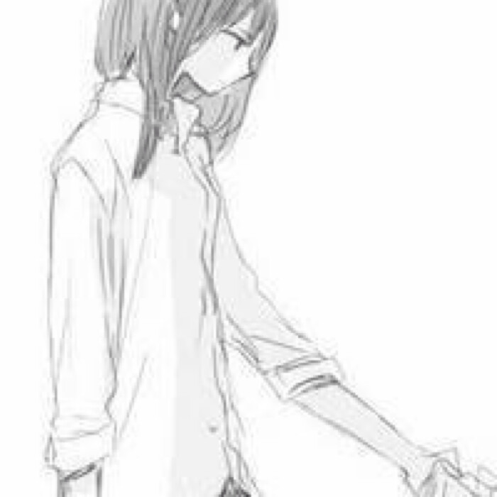 二次元情侣素描画