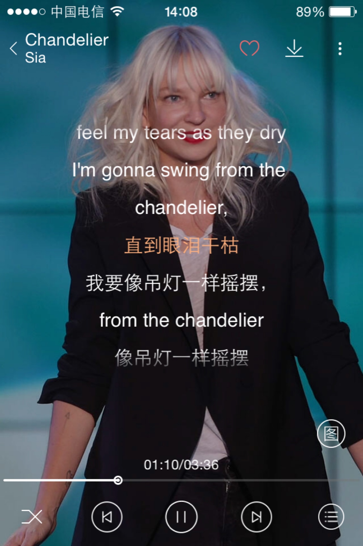 英文歌推荐:《chandelier》-sia