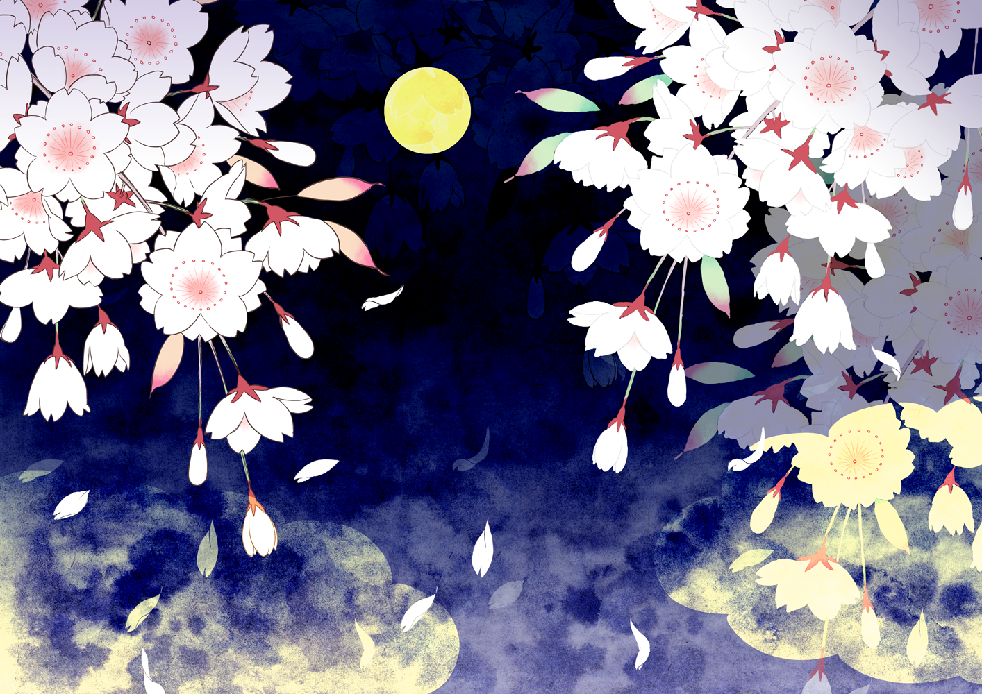 p站 插画 素材 樱花
