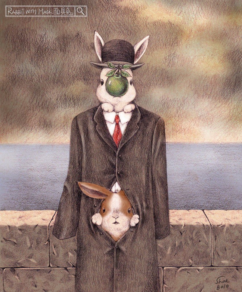 兔子与名画 rabbit with mask 面具兔