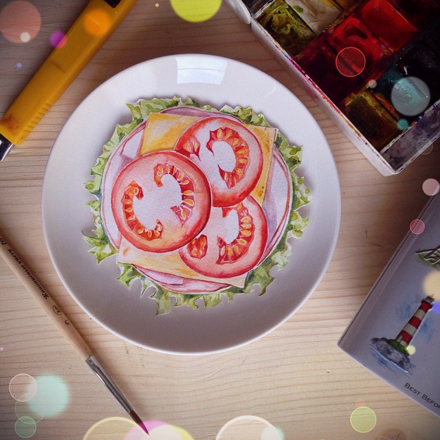 插图_艺术_美食_彩铅_绘画_iphone壁纸_手绘_食物