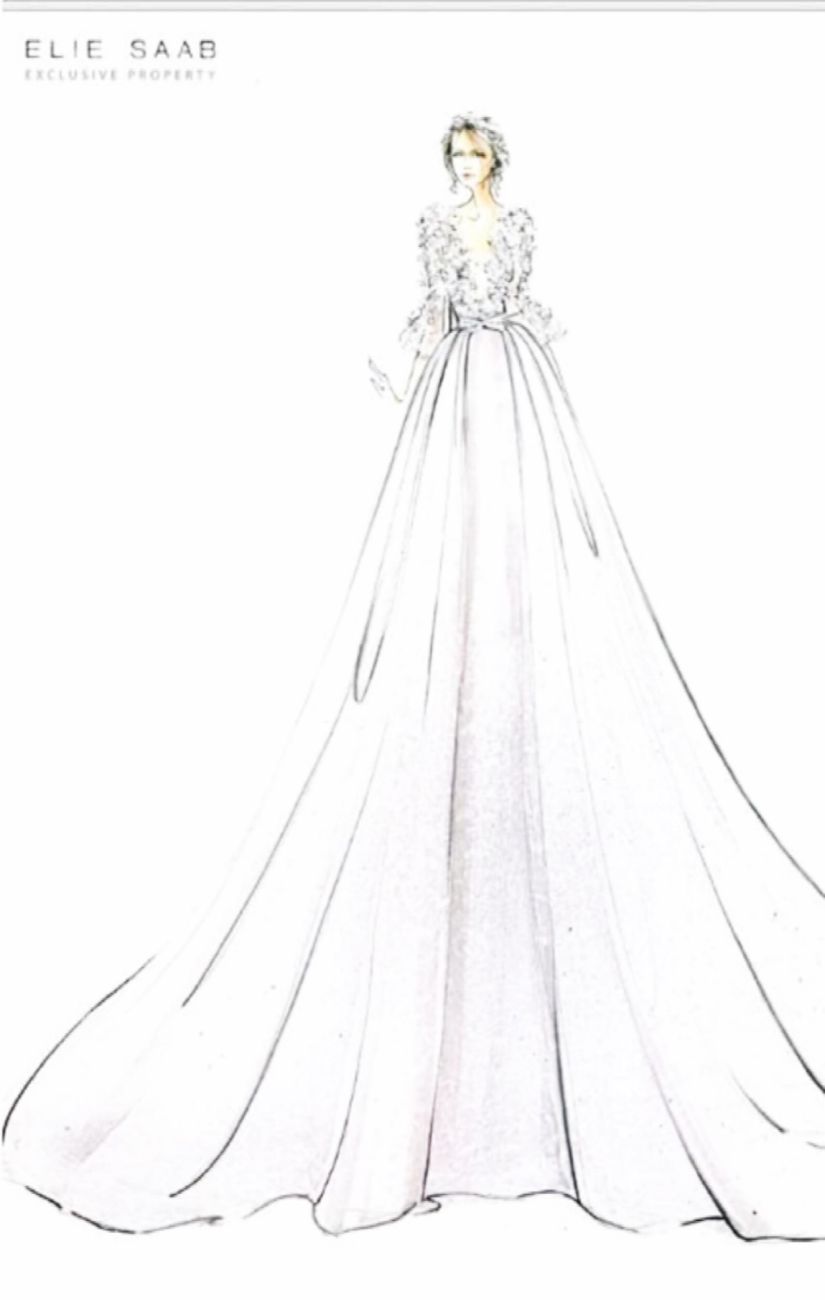 【简单黑白—线条的魅力】elie saab 2015婚纱 手绘插画 服饰风尚